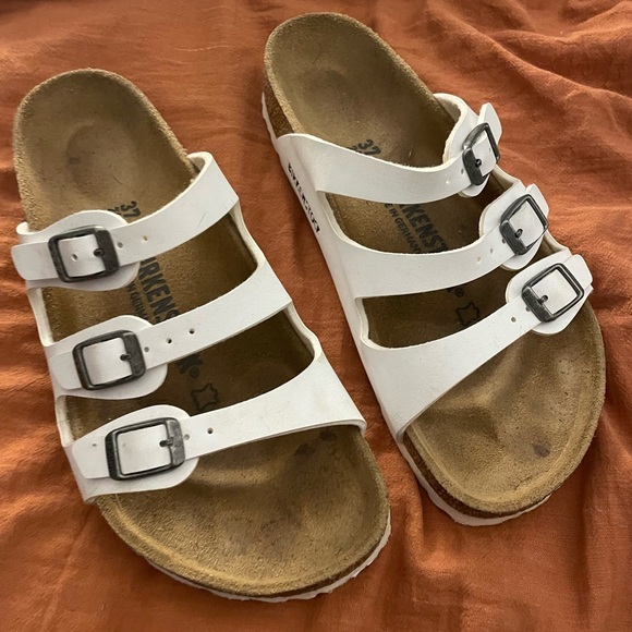 White Florida Three Strap Birkenstock Sandals size 37 - Picture 6 of 6